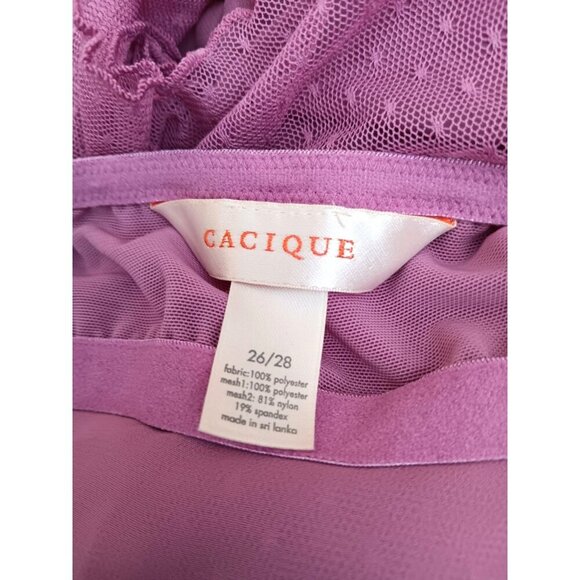 Cacique Womens Purple open front layered fly away Nightgown Size 26/28 NWOT - Picture 4 of 4